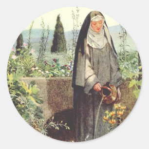 Saint Clare of Assisi: Patroness of Television Classic Round Sticker