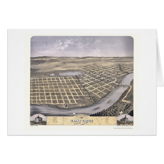 Saint Cloud, MN Panoramic Map - 1869 Cards (Front Horizontal)