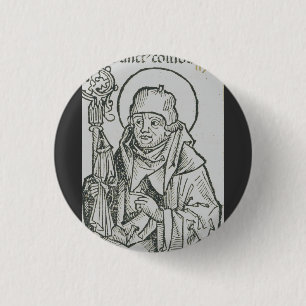 Saint Columba of Iona Sacred Celtic Graphic Art Button