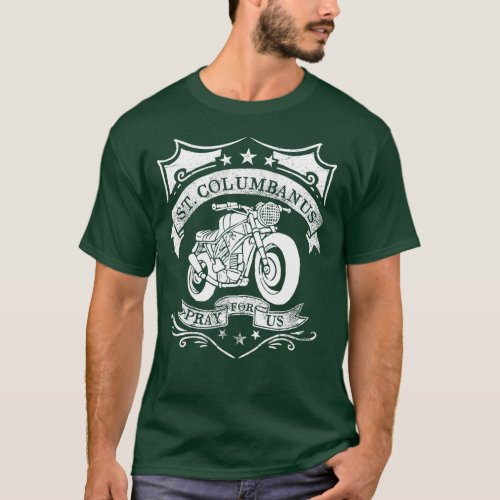 Saint Columbanus Patron of Motorcyclists Vintage M T_Shirt