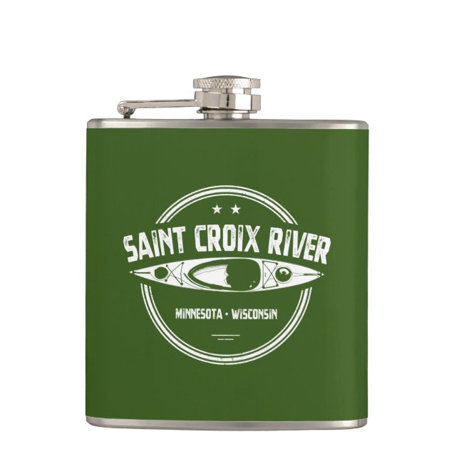 Saint Croix River Minnesota Wisconsin Kayaking Flask (Front)