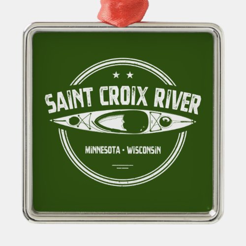 Saint Croix River Minnesota Wisconsin Kayaking Metal Ornament
