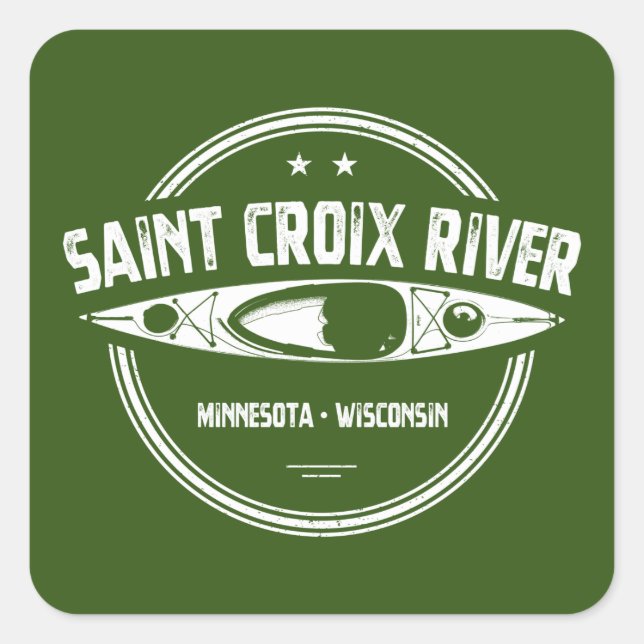 Saint Croix River Minnesota Wisconsin Kayaking Square Sticker (Front)
