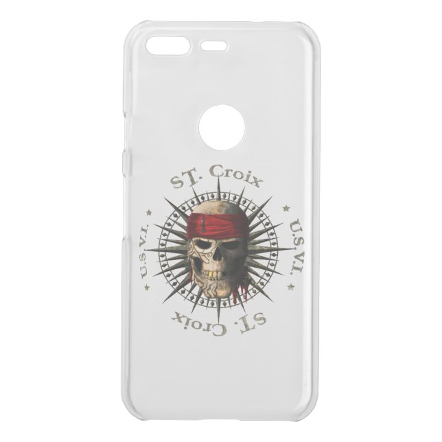 Saint Croix USVI Pirate Skull Uncommon Google Pixel Case (Back)
