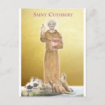 Saint Cuthbert  (634-687ad) By Jenny Mclaughlin Invitation Postcard by jenniemclaughlin at Zazzle