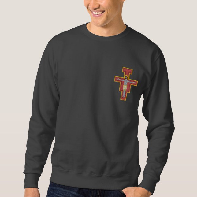 Saint Damiano Cross Embroidered Sweatshirt (Front)