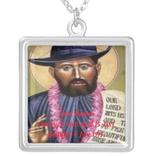 Saint Damien Silver Plated Necklace