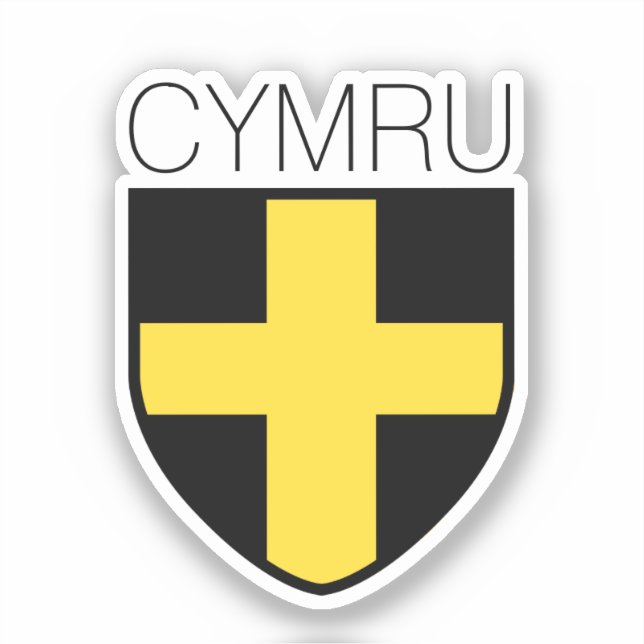 Saint David Badge (Wales/ Cymru) Sticker (Front)