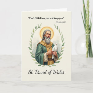 Saint David of Wales Gods Peace with Scripture Card