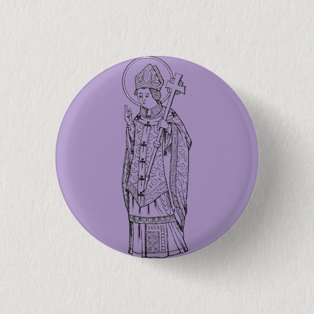 Saint Deiniol Abbot and Bishop Button (Front)