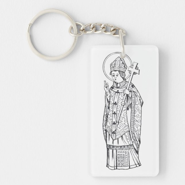Saint Deiniol Abbot and Bishop Keychain (Front)