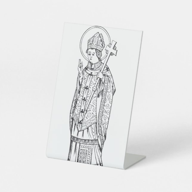 Saint Deiniol Abbot and Bishop Pedestal Sign (Front)