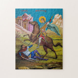 Saint Demetrius of Thessalonica Orthodox Icon Jigsaw Puzzle