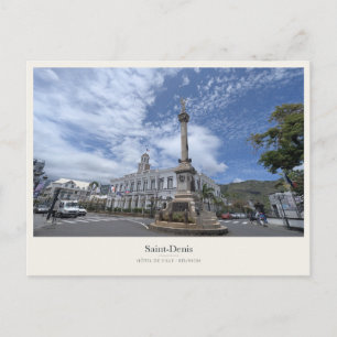 Saint-Denis Town Hall and Victory Column Postcard