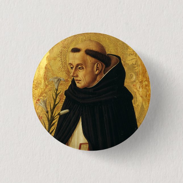 Saint Dominic by Carlo Crivelli Button (Front)