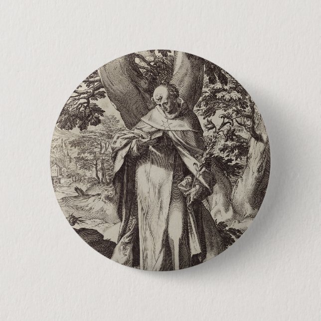 Saint Dominic Castilian Catholic priest Button (Front)