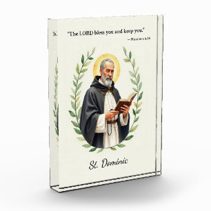 Saint Dominic God's Peace and Blessings Scripture Acrylic Award