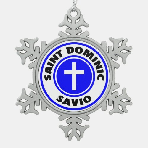 Saint Dominic Savio Snowflake Pewter Christmas Ornament