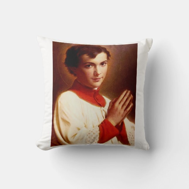 Saint Dominic Savio Throw Pillow (Front)