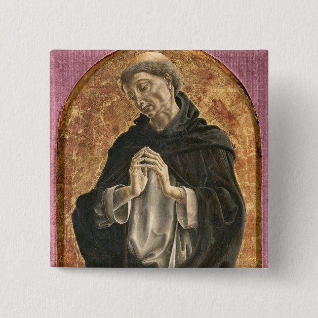 Saint Dominic (tempera on panel) Pinback Button (Front)