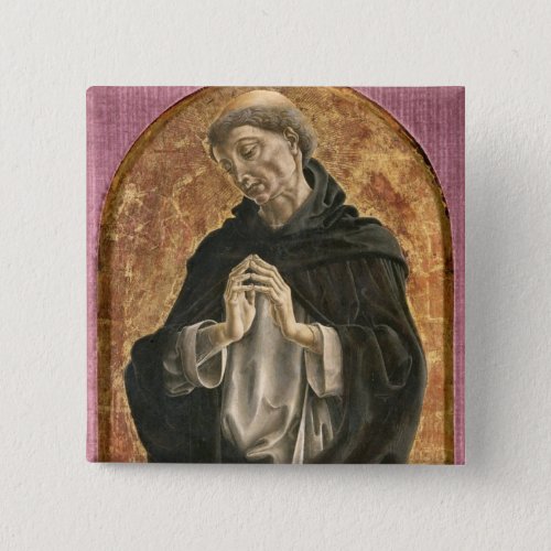 Saint Dominic tempera on panel Pinback Button