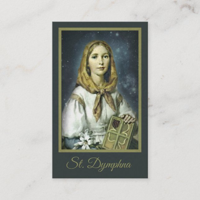 Saint Dymphna Patroness of Anxiety Holy Cards (Front)