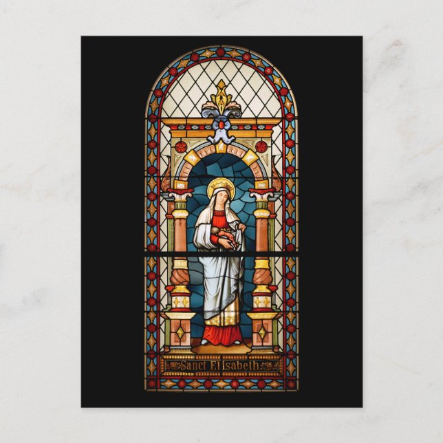 Saint Elizabeth of Hungary Premium Medieval Art Postcard (Front)