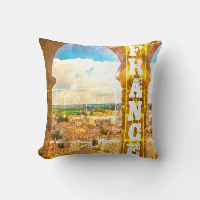 Saint-Émilion France Architecture French Gironde Throw Pillow (Front)