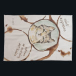 Saint Espresso Absurdi-tea towel<br><div class="desc">Saint Espresso the patron saint of morning attitudes. Original art handmade by Sue Clancy using ink and gouache.</div>