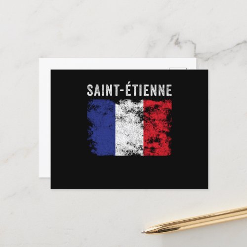 Saint_tienne France Flag French Postcard