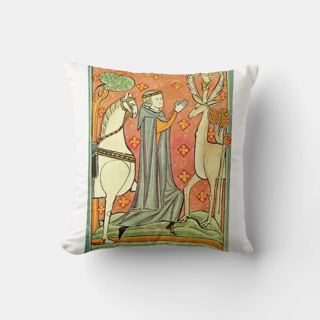 Saint Eustachius Apostle of the Ardennes Throw Pillow (Front)