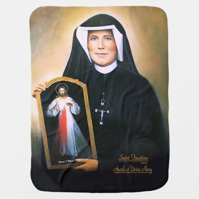 Saint Faustina, Divine Mercy Baby Blanket (Front)