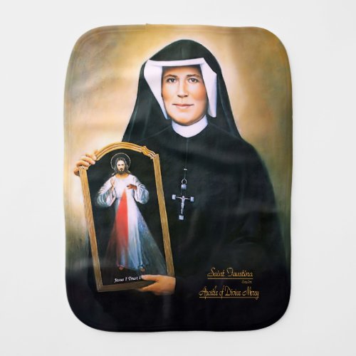 Saint Faustina Divine Mercy Baby Burp Cloth