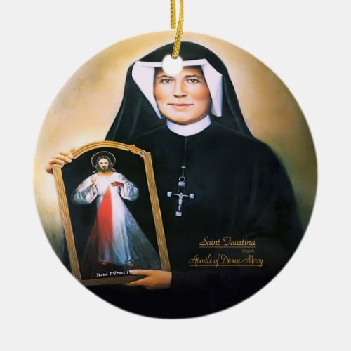 Saint Faustina Divine Mercy Ceramic Ornament