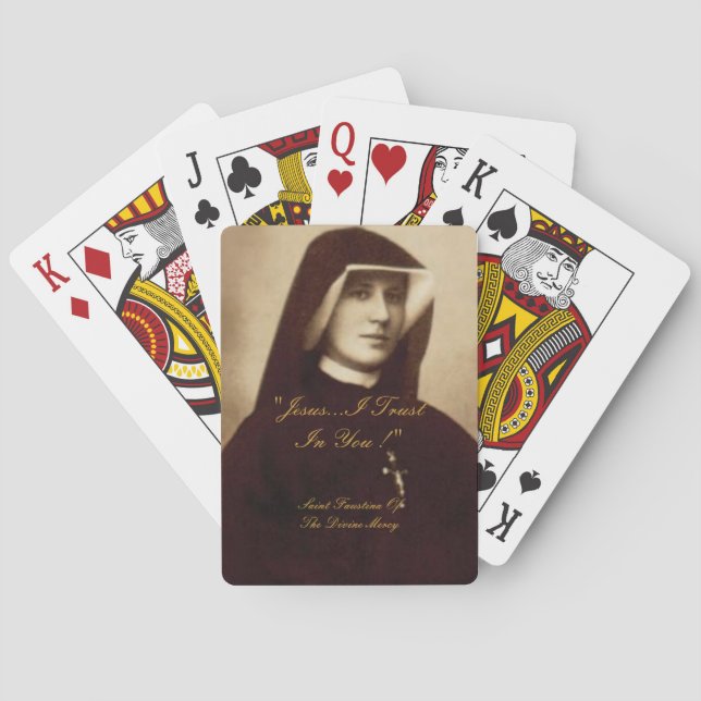 SAINT FAUSTINA OF THE DIVINE MERCY POKER CARDS (Back)