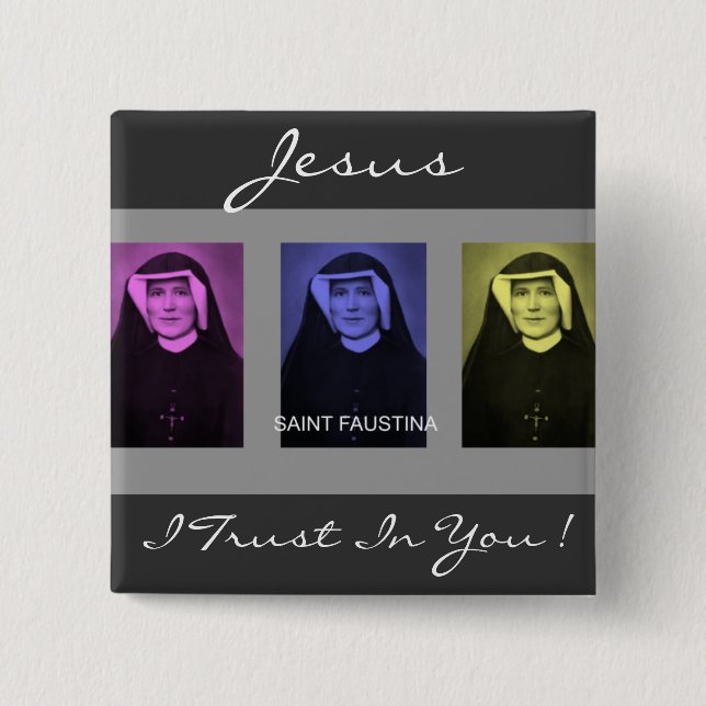 saint faustina pinback button (Front)