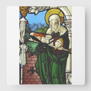 Saint Felicitas and the heads of her seven sons Square Wall Clock
