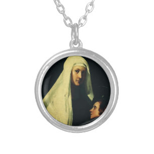 Saint  Frances of Rome by Giovanni Antonio Galli Silver Plated Necklace