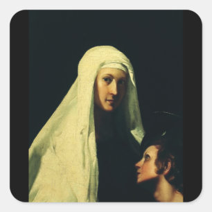 Saint Frances of Rome by Giovanni Antonio Galli Square Sticker