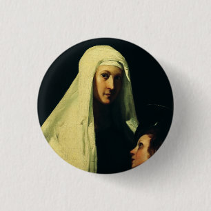 Saint Frances of Rome Guardian Angel Fine Art Button