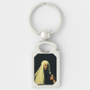 Saint Frances of Rome Guardian Angel Fine Art Keychain