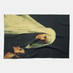 Saint Frances of Rome Guardian Angel Fine Art Kitchen Towel