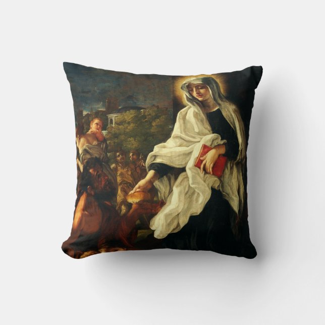 Saint Frances of Rome Throw Pillow (Front)