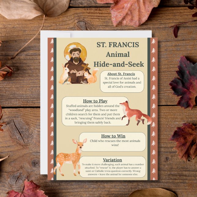 Saint Francis Animal Hide and Seek Game Sign (Creator Uploaded)