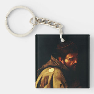 Saint Francis by Caravaggio Baroque Masterpiece Keychain