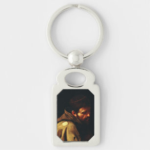 Saint Francis by Caravaggio Baroque Masterpiece Keychain