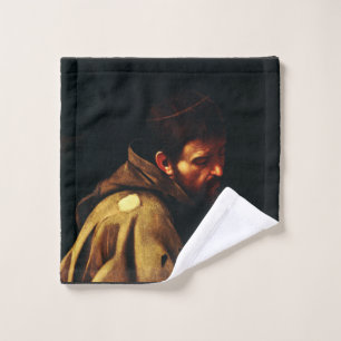 Saint Francis by Caravaggio Baroque Masterpiece Wash Cloth