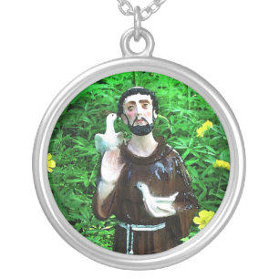 Saint Francis Catholic Silver Plated Necklace