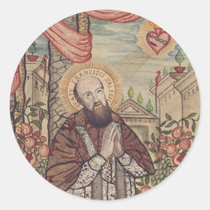 Saint Francis De Sales Bishop Of Geneva Portrait Classic Round Sticker