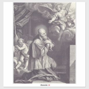 Saint Francis de Sales Black and White Art Sticker